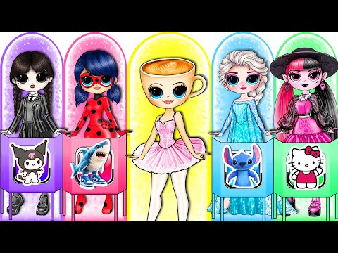 Marinette,  Moana, Elsa & Monster High  Paper Dolls Dress up | SurprisingDolls Best Paper DIY