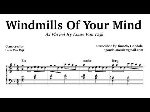 Louis van Dijk plays The Windmills Of Your Mind| Piano Transcription