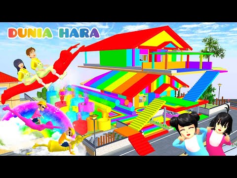 Rumah Bertingkat Warna Warni Yuta | Markas Monster Warna Warni 😱 |Baby Celine Panik | Sakura School