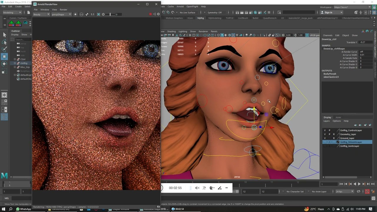 Cartoon Girl Rig 3D Model