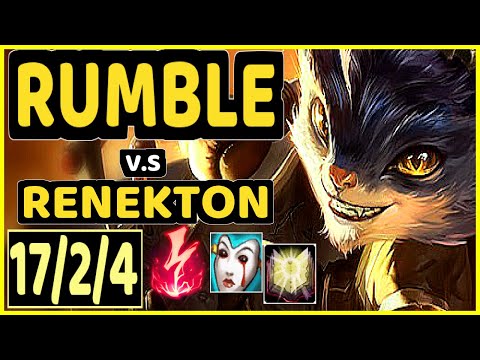 PAPRYZE (RUMBLE) vs RENEKTON - QUADRAKILL 17/2/4 KDA TOP GAMEPLAY - OC Ranked GRANDMASTER