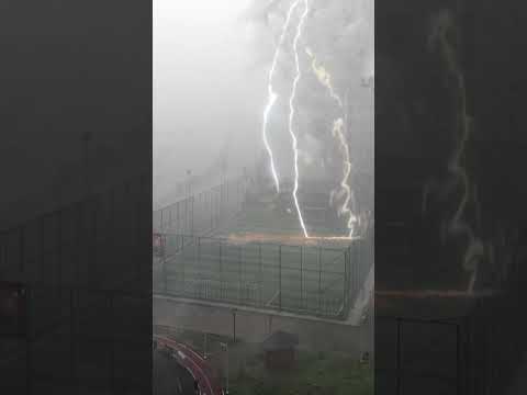 City under heavy rain