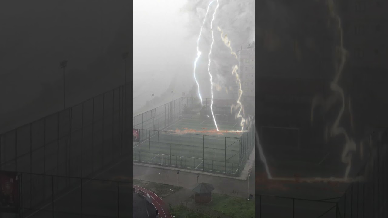 City under heavy rain