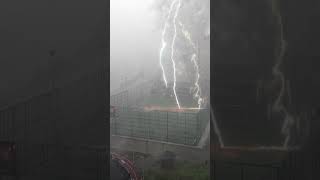 City under heavy rain