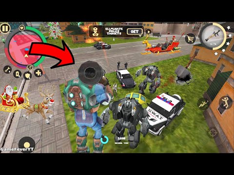 Rope Hero: Vice Town - (Rope Hero Fight Dual Car Robot) Tank run away in town - Android Gameplay HD