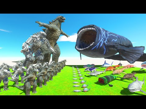 BLOOP DEATH RUN - MECHAGODZILLA - GODZILLA 2014 - DINOSAURS - Animal Revolt Battle Simulator