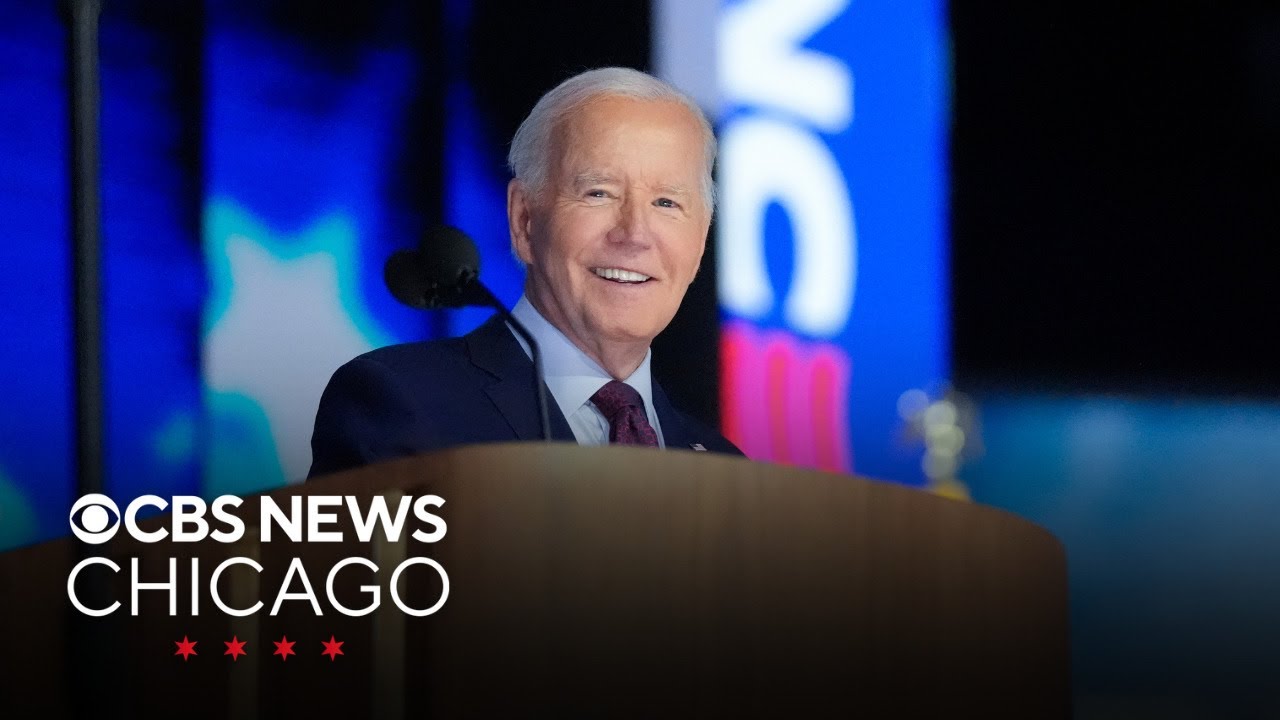 President Joe Biden prepares to speak on first night of the DNC in Chicago