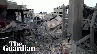 Drone footage shows destruction in Gaza after Isra