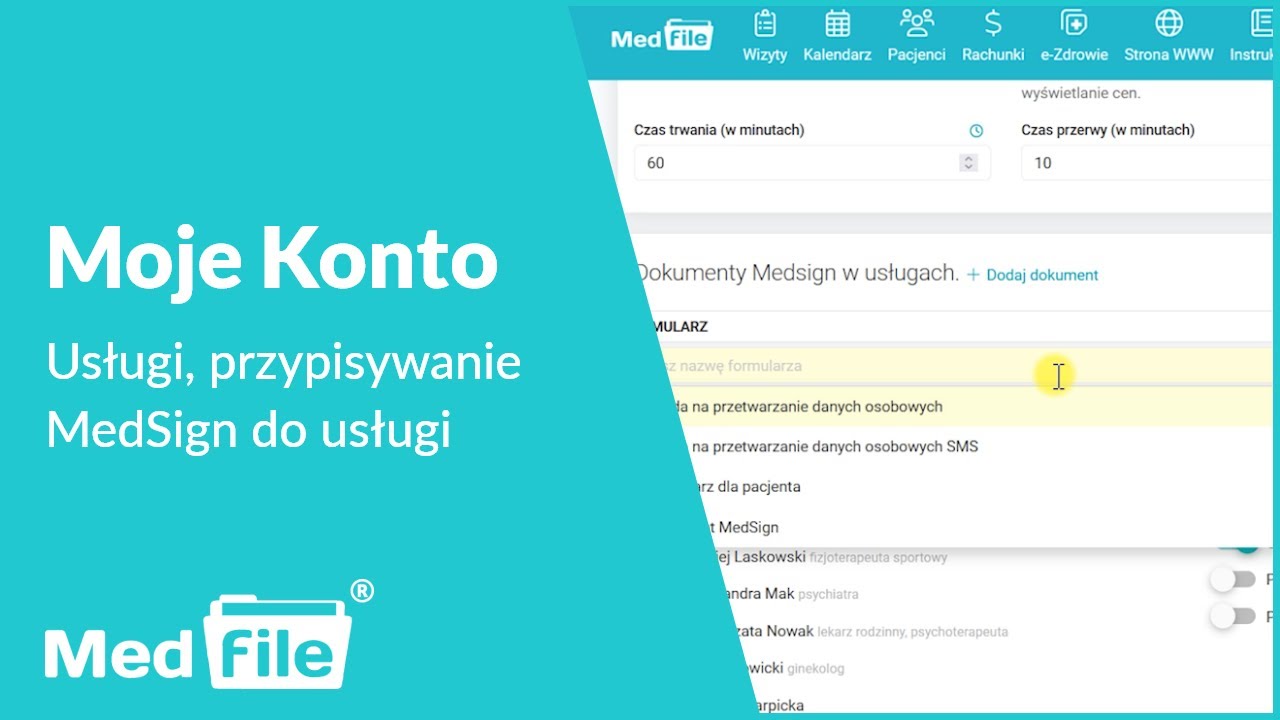 Przypisywanie MedSign do usługi