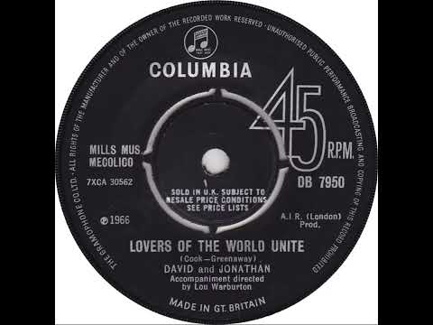 UK New Entry 1966 (213) David & Jonathan - Lovers Of The World Unite