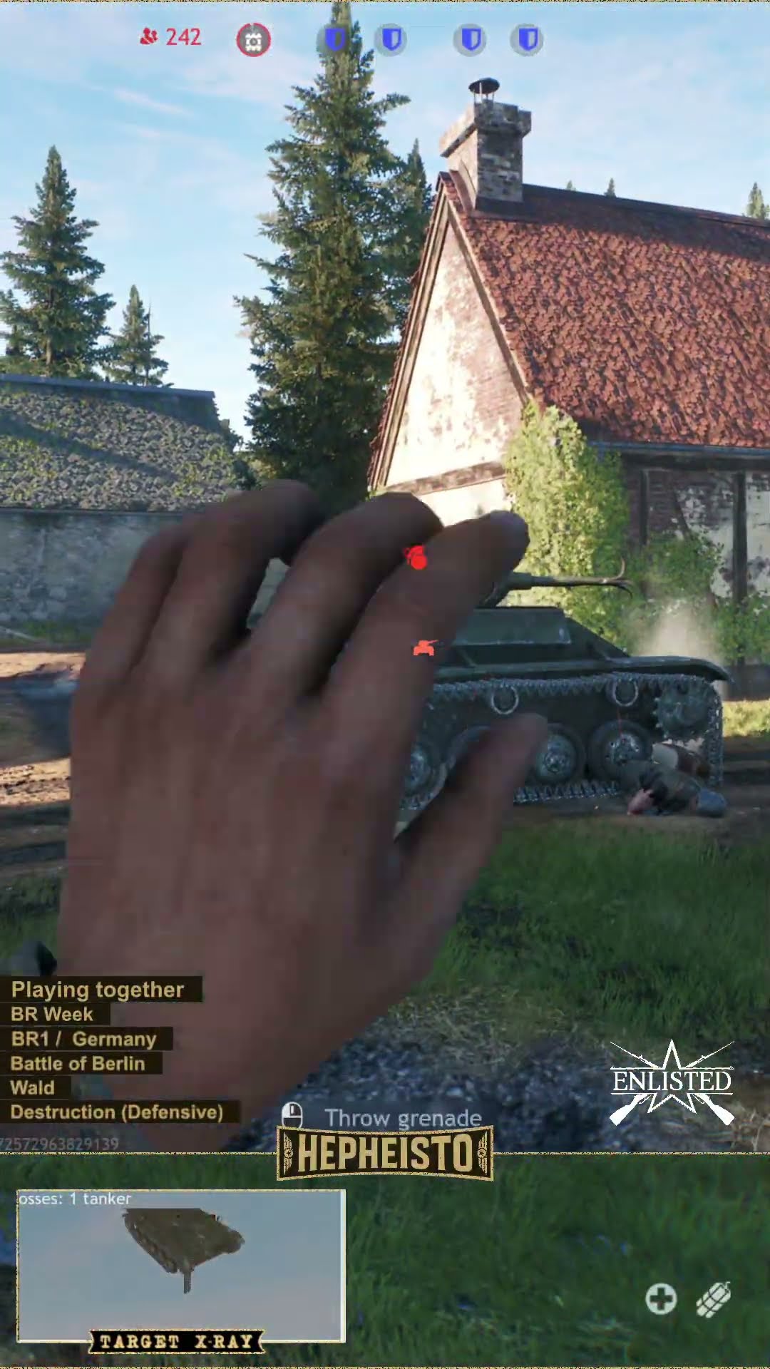 Rifleman eliminates Tank T-70 with Explosion Pack