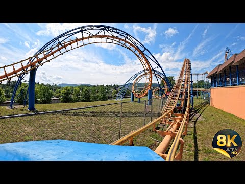 On-ride point of view of Steamin' Demon