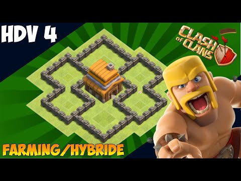 HDV 4 farming / hybride 2020 AVEC LIEN | PROTECTION DES RESSOURCES ET TROPHEES | Clash of Clans