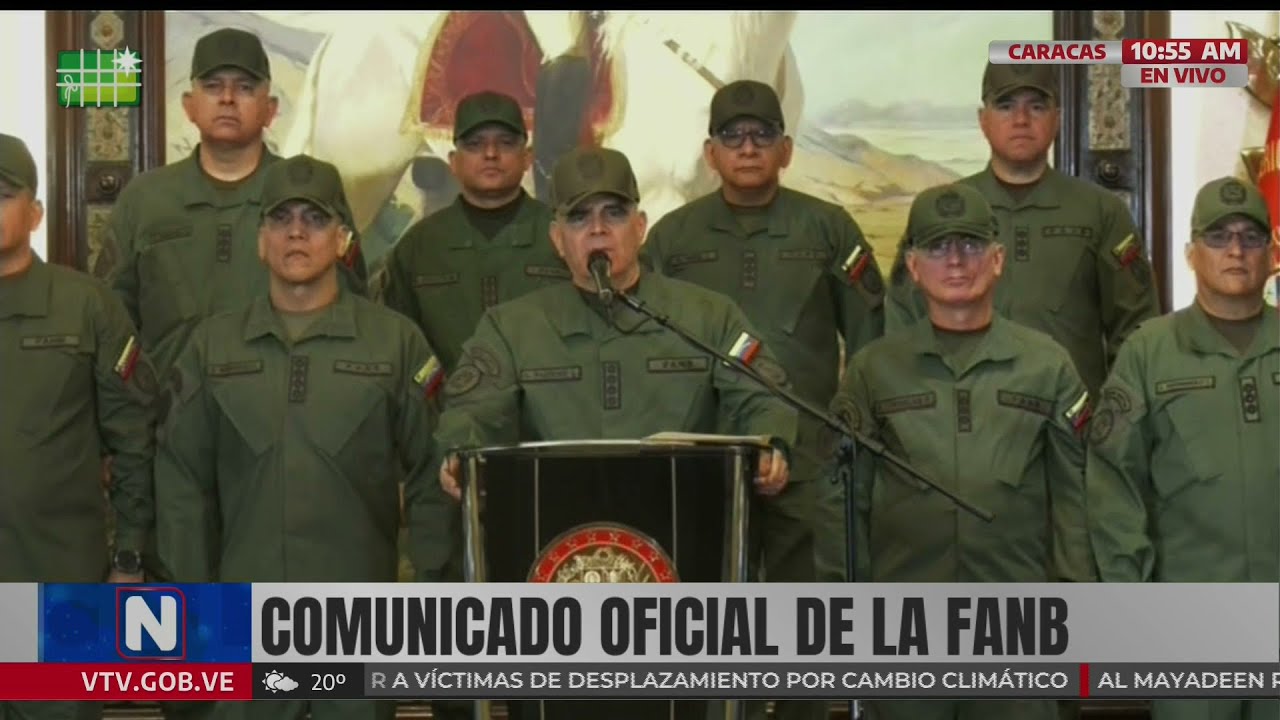 Alto Mando Militar y Ministro de Defensa de Venezuela tras anuncio de Donald Trump de bloqueo naval