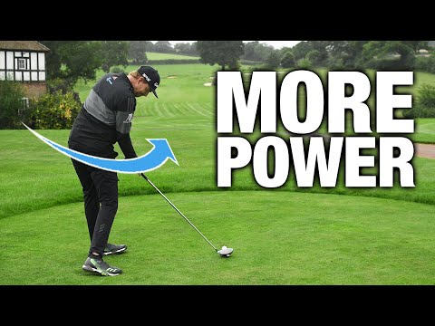 Part of a video titled 3 Simple Golf Drills For More POWER In The Golf Swing | Clearing The Hips