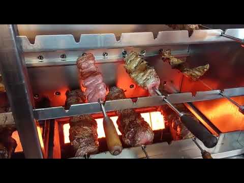 video 2, Gril rotatif à gaz inox 40 brochettes