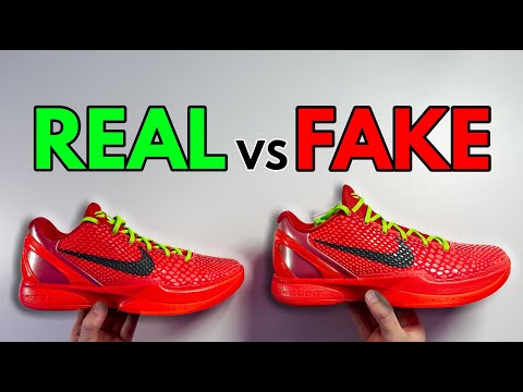REAL VS FAKE! NIKE KOBE 6 PROTRO REVERSE GRINCH SNEAKER COMPARISON!