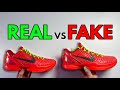 REAL VS FAKE NIKE KOBE 6 PROTRO REVERSE GRINCH SNEAKER COMPARISON