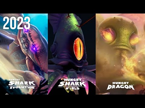 ALL BOSSES FIGHT IN HUNGRY DRAGON AND HUNGRY SHARK NEW 2023