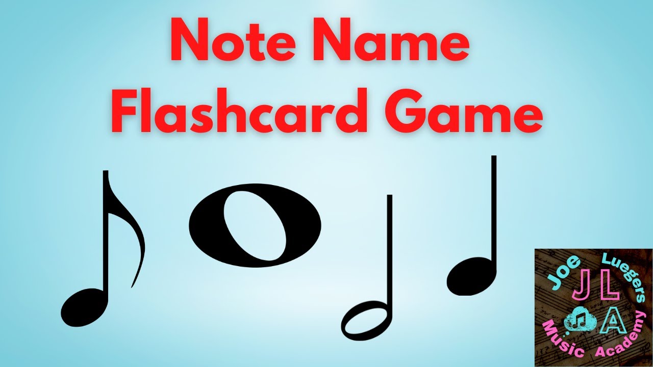 Note Name Flashcards - Whole, Half, Quarter, and Eighth Notes