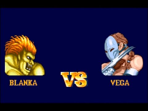 Street Fighter II SNES - Blanka vs. Vega - Hardest Setting