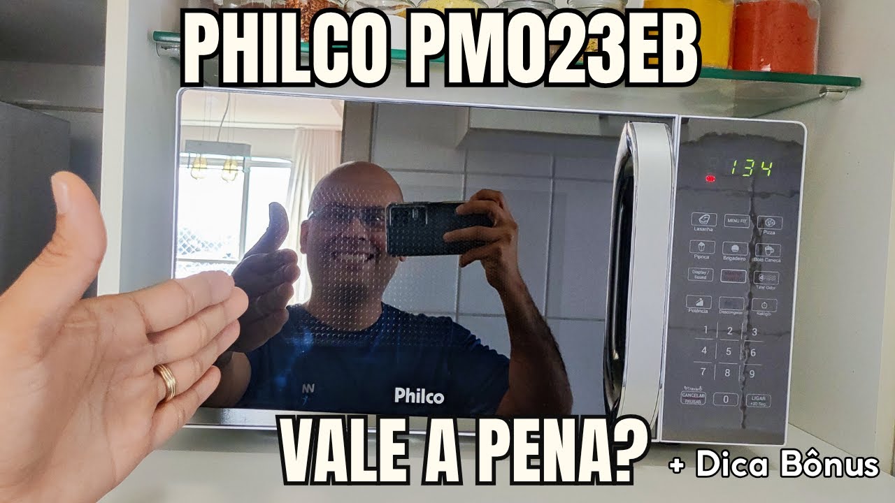 Miniatura da avaliação em vídeo de Micro-ondas Philco PMO24B 20L Branco Pintura Limpa Fácil 127V
