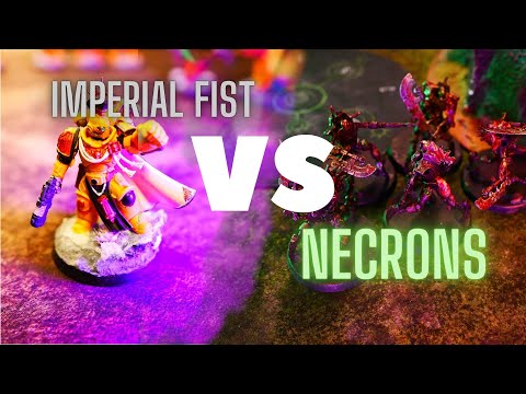 imperial fist vs Necrons 1000 points 40k cinematic battle report in 11 min