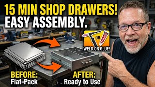 15 Min Metal Drawer Build! Prefab Flat Pack Welding or JB Weld – Fast & Easy Shop Storage Upgrade