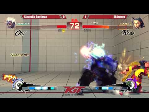 USF4 @ KIT15 Semis - SteamCo Santhrax (Oni) vs EG JWong (Rose) [720p/60fps]