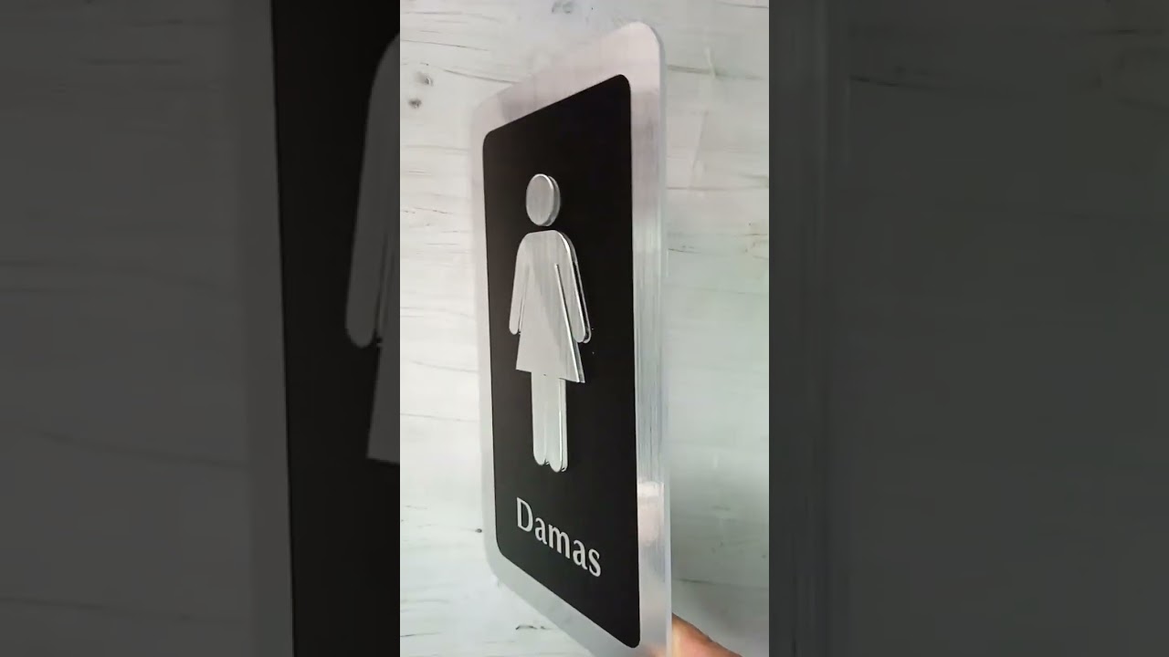 Aviso Señalizacion Signal Ladies Icon Warning Steel Brush Bathroom Service #sign #ladiesfashion