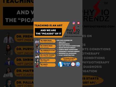 Learn Physiotherapy Online from our App from Experts in teaching. #physiotrendz #physiotherapy