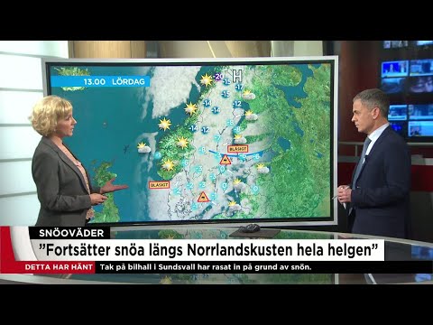 Snöovädersprognos: Snö även söderut - Nyheterna (TV4)