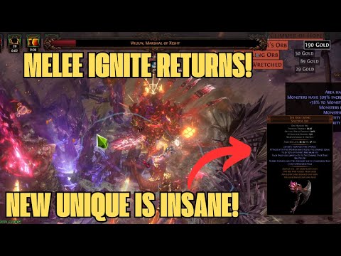 POE 3.27 MELEE IGNITE IS BACK! NEW GREY WIND UNIQUE AXE BUILD ENABLER UNIQUE FOULBORNE SHIELD COMBO