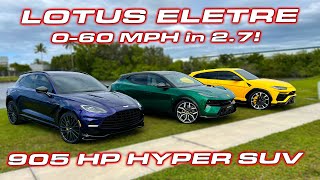 905 HP Lotus Eletre Hyper SUV Review and Performance Testing 0-60 MPH in 2.7