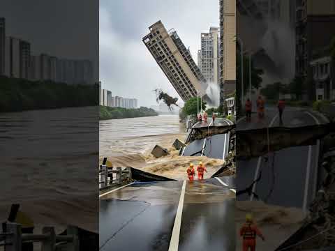 Buildings collapse into the river, massive floods destroy the city's banks!