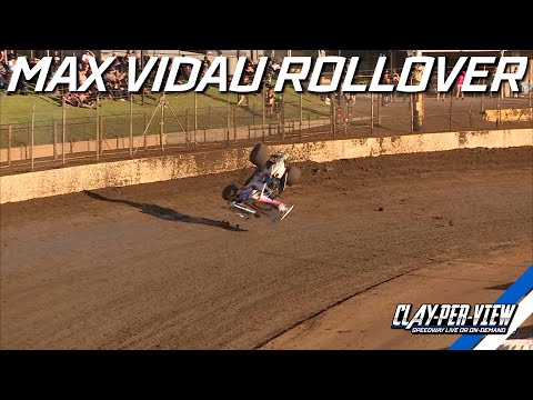 Sprintcars | Max Vidau Rollover - Murray Bridge - 11th Mar 2023 | Clay-Per-View Highlights