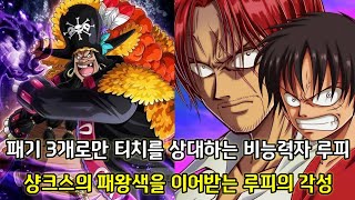 [원피스 1063화 심층분석]패기 3개로만 티치를 상대하는 비능력자 루피 그리고 샹크스의 패왕색을 이어받는 루피의 각성