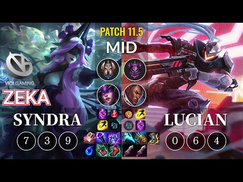 VG Zeka Syndra vs Lucian Mid - KR Patch 11.5