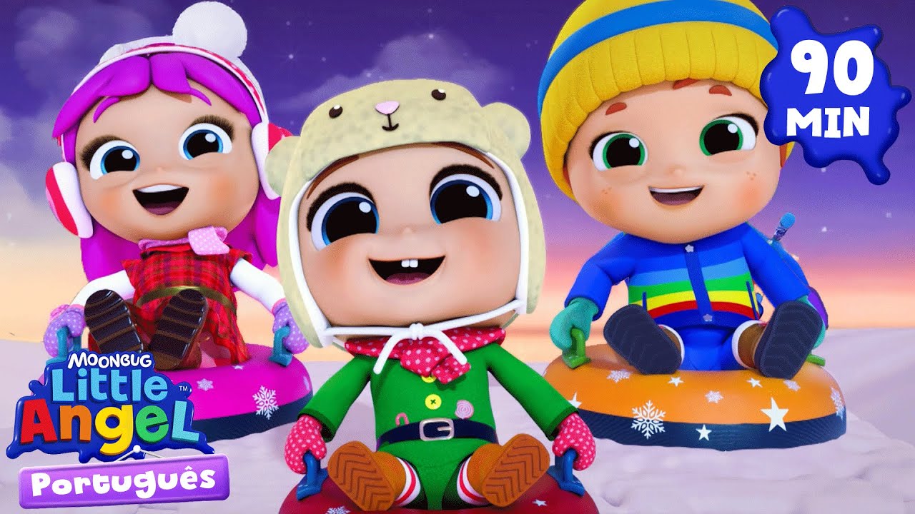 Brincadeira na neve com os meus irmãos 🌨️ Little Angel Brasil | Músicas Infantis em Português