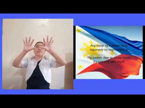 FSL NEW VERSION  Philippine National Anthem Slow March_ Interpretation by Hard of Hearing FSL Coach