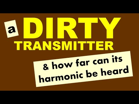 A dirty transmitter: how far can its harmonic be heard?