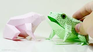 Paper Frog (realistic size), 3D Papercraft PDF template