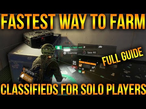 BEST WAY TO FARM CLASSIFIED GEAR | RESISTANCE FARM GUIDE FOR SOLO PLAYERS | THE DIVISION 1.8