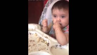 Sydney's first time eating cake