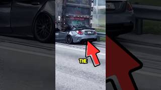 🥶Reckless Mercedes Driver Ends High-Speed Ride Under a Semi Trailer #shorts