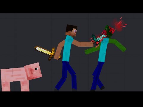 Minecraft Creatures Fight Each Other In People Playground (6)