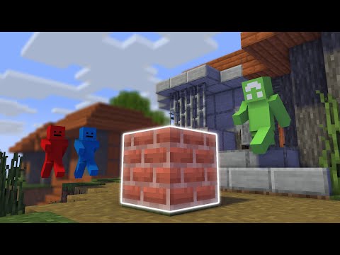 Minecraft Manhunt, But Bricks Drop OP Loot...
