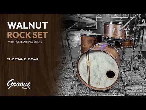 Groove Drum Co. Full Walnut Drums - 22,13,16" - DEMO