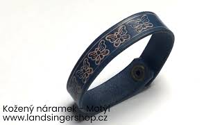 Kožený náramek Motýl