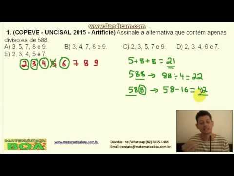 Questão da copeve - Uncisal - Artíficie e Motorista  -  Fundamental - (Vídeo 53)